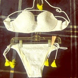 NWT Rare Victoria Secret Crochet Bathing SuitM-34D